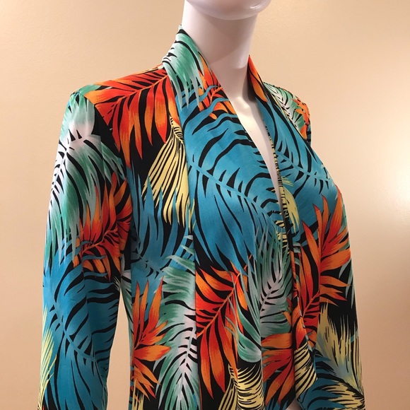 Slinky Brand Drape Open Front Jacket Tropical - Picture 2 of 13